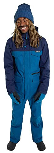 Burton Herren Mantel, Blau, XXL, für kalte, regnerische Tage, Wasserfest, Langarm, Kerb-Kragen, Standardlänge, Herbst, Winter