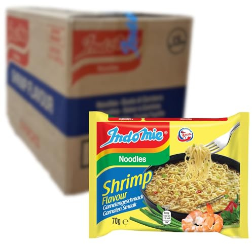 INDOMIE - Instant Nudeln Garnelen - Multipack (40 X 70 GR) | Authentische indonesische Ramen, schnelle Zubereitung in wenigen Minuten, beliebter Klassiker weltweit