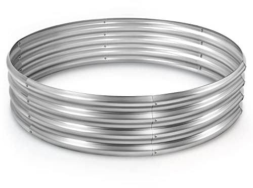 Land Guard - Kit de jardineras elevadas galvanizadas, Redondas, Grandes, de Metal, para hortalizas y Verduras, para Exteriores