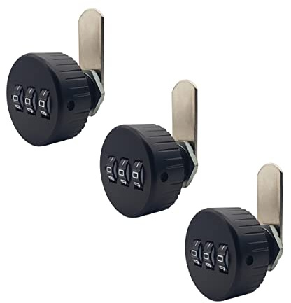 3 Packs Puyueo Combination Cam Lock for Drawer Cabinet Password Lock for Mailbox Code Cam Lock (5/8, Black)