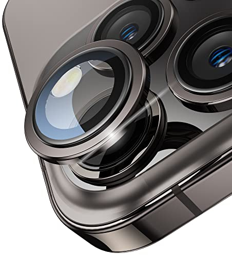 WSKEN [Aufrüstung Kameraschutz für iPhone 13 Pro/iPhone 13 Pro Max Kamera Schutzglas, 9H Härte Kratzfest Blasenfrei, Kamera Linse Schutzfolie Kompatibel mit iPhone 13 Pro/Pro Max, 3 Stück Graphit