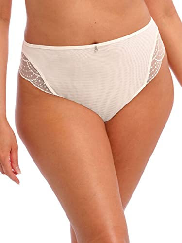 Elomi Women's Priya Cheeky Brief Thong Panties, Vanilla, 3XL Plus