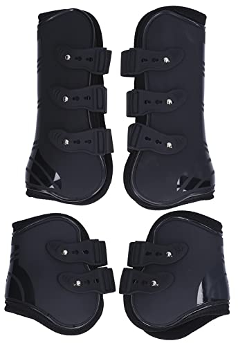 Pferde-Sehnen-Gamaschen, 4-teilige Pferde-Kniestiefel, Pferdehuf-Schutzstiefel, Leichte, Verstellbare Stiefel mit Offener Vorderseite für Springreitreiten