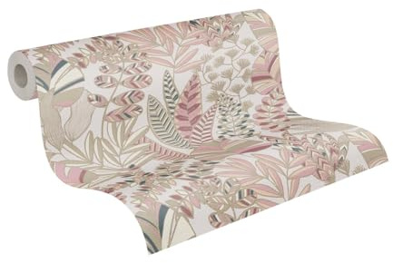 A.S. Création Antigua 390954 Non-Woven Plant Wallpaper 10.05 m x 0.53 m Made in Germany Floral Pink White Gold Green Blue
