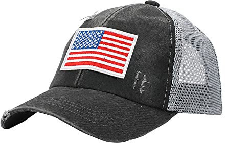 QIFLY Unisex Usa American Flag Baseball Cap Golf Cap with Trucker Hat Usa Flag Patch Military Army Cap Casual American Flag Cap for Outdoor