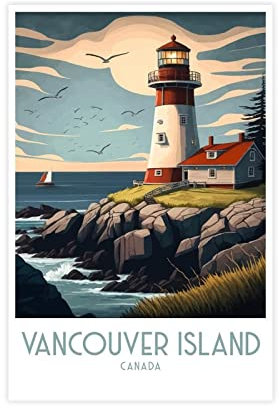 FISH DRAGATE Vancouver Island Reise Landschaft Leinwand Poster Wandkunst Bild Druck Modern für Wohnzimmer Schlafzimmer Home Decor Rahmenlos 30 x 45 cm