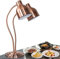 Food Heat Lamp Freestanding, Commercial Food Warmers For Parties Buffets For Pizza Steak Fried Chicken, Double Head Multi-directional Adjustment Catering Food Warmer Lights,Rose Gold,Super2