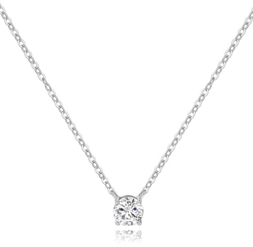 Collana Argento Sterling 925 in Oro Rosa/14K Placcato/Bianco Collane da Donna con Ciondolo di Diamanti Regali Fortunati per Mamma Moglie Fidanzata