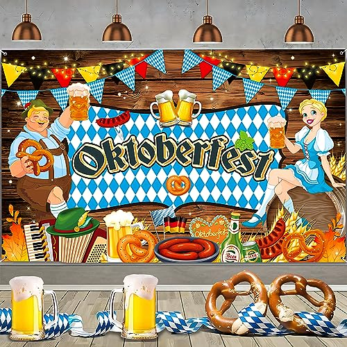 Pared Fotográfica Oktoberfest, 185 x 110 cm Banner, Decoración y Accesorios Colgantes para Fotografías en Jardín de Carpa de Cerveza Interior y Exterior