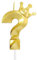 Fragezeichen ? Geburtstagskerze für alle Jahre, Happy Birthday, Zahlenkerzen, Kuchendekoration, 3D-Krone (Krone-?, Gold)