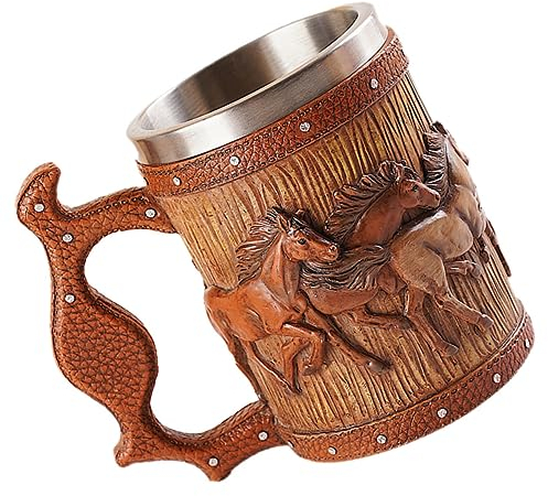 VILLFUL Chope à Bière Tasse à Café Viking Tasse De Bar Créative Domestique Motif Cheval