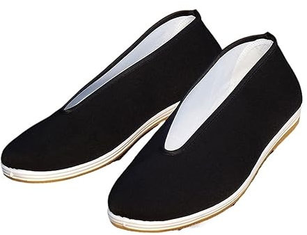 DHAEY Traditioneller chinesischer Stil for Herren, Kung-Fu-Schuhe, altes Peking, Bruce leer, Tai Chi, Wushu, Schwarze Kampfsportschuhe, Anzug, Sportbekleidung (Color : 1, Size : 41 EU)
