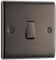 AMK® BG Nexus Metal Black Nickel Chrome Single Light Switch 1 Gang 2 Way Slim