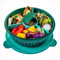Yumbox Poke Saladier avec couvercle anti-fuite, construction en plastique durable, séparateur amovible en 4 parties et tasse à tremper, couvercle étanche, capacité de 4,2 tasses (vert kale)
