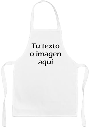 Kembilove Delantal personalizado con foto y texto - delantal cocina hombre - delantal cocina mujer - regalos personalizados y diseñados por ti mismo - mandil blanco
