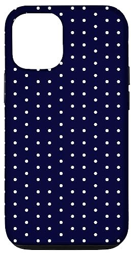 Dark Navy Blue Polka Dot Geometric Pattern Case for iPhone 13