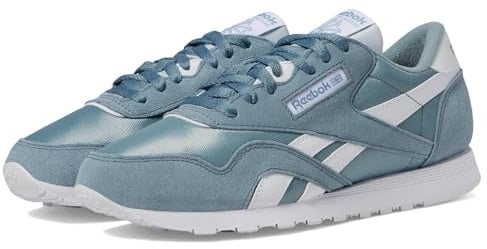 Reebok Klassische Herren-Sneakers, Nylon, knöchelfrei, Soft Slate Soft Slate White, 35.5 EU