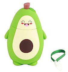 MOUMOUTEN Botella De Agua De Vidrio, Taza De Agua De Doble Capa De Aguacate De Dibujos Animados De 248 Ml Con Cordón De Transporte, Taza Portátil De Silicona Para Beber Jugo, Tazas De Viaje Para Estud