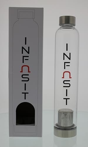 Infusit 16269 Glass Bottle with Stainless Steel Sieve, Transparent