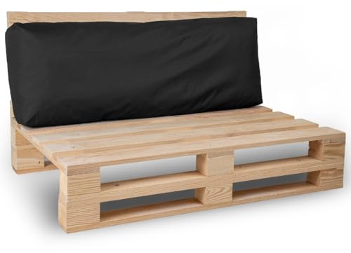 bananair - Palettenkissen Outdoor Wasserdicht und Abnehmbar - Schaumstoffpolsterung, Bequem - Polster Ideal für Europaletten, Palettenmöbel, Gartenmöbel (Rückenkissen, 120 x 40 cm, Schwarz)