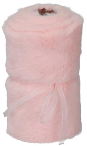 Fellband 15x200 cm in Rosa - Dekoratives Kunstfellband für kreative Deko-Ideen, Hochzeitsdeko & Geschenkverpackungen - Kuscheliger Tischläufer ideal für Bastelprojekte, Tischdekorationen