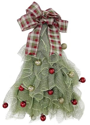 JUOPZKENN Weihnachtskranz für die Haustür, Weihnachtstürkranz, Vintage-Weihnachtsbaumform, Vorbeleuchteter Weihnachtskranz, Bauernhaus-Weihnachtskranz, 50 X 40 cm (B)