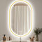 STARLEAD Dorado Espejo-Baño-Ovalado-con-Luz y Bluetooth 80x50cm, Espejo-Baño-LED con Antivaho, Regulable, 3 Colores Luz, Memoria, IP44, Vidrio Templado, Horizontal/Vertical, Marco No Metálico