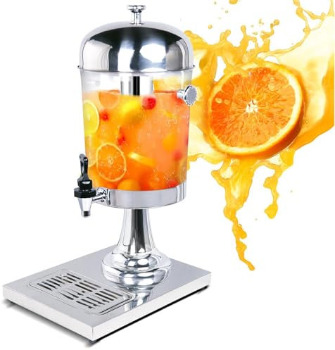 EASYROSE Distributore di succhi da 8 litri, con rubinetto e camera per ghiaccio, distributore di bevande commerciali per bevande calde/fredde per tè, limonata e caffè