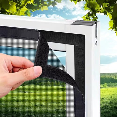 Zanzariera Piccola 80x120cm Nero per Finestra Tende Zanzariere Finestre Tenda Balcone