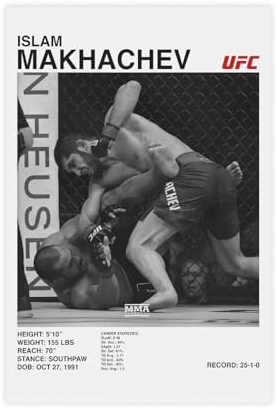 SFQQE Islam Makhachev UFC Poster auf Leinwand, Schlafzimmer, Dekoration, Landschaft, Büro, Raumdekoration, Geschenk, 30 x 45 cm