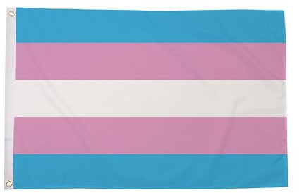 Flagmax Bandiera transgender 90 cm x 60 cm, resistente con occhielli, per uso esterno e interno, per casa, ufficio o eventi