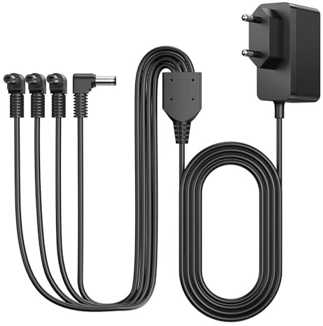 4,5V Netzadapter Kompatibel mit Lemax Weihnachtsdorf Deko Christmas | Ersatz Ladegerät für Lemax Weihnachtshaus Village Beleuchtet, 3 Meter Ladekabel mit 4 Anschlussmöglichkeiten Zubehör