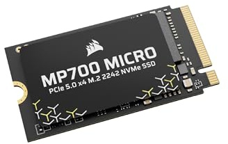 Corsair MP700 MICRO 4TB PCIe 5.0 NVMe M.2 2242 SSD – Up to 9,400 MB/s Read, 8,100 MB/s Write – Gen5 Speed for Laptops & Mini PCs – Black