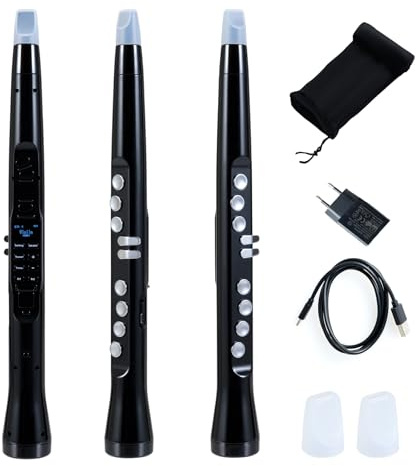 COSTWAY Strumento a Fiato Elettronico, Sassofono Digitale Portatile con MIDI Wireless,LCD HD, 100 Toni, Altoparlante HIFI, Gamma di 4 Ottave e 2 Diteggiature, per Principianti e Adulti