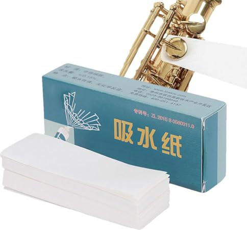 Saxophone Absorbent Paper - White Hundred Sheets Anti Sticky Cleaner | Material | Portable Key Pad Maintenance Cleaning Patch Set, Professional Care Accessory For Sax Flute