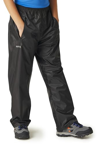 Regatta Kids Stormbreak Waterproof Over Trousers Taped Seams Black 13 Yrs