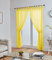 John Aird Pair Of Woven Voile Tab Top Curtain Panels. Free Tiebacks Included (Yellow, 58 Wide x 90 Drop)