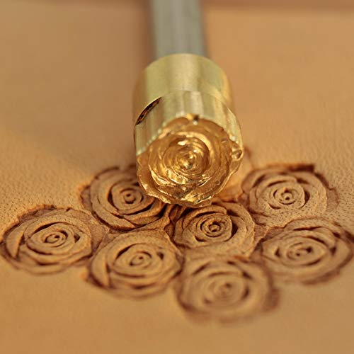 Blattstempel-Werkzeug, Lederhandwerk, Handwerk, Messing, Stempel, Rose, Blume #253