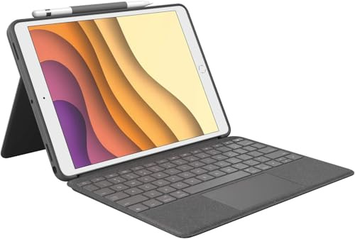 Logitech Custodia con tastiera Combo Touch per iPad Air - ITA QWERTY | iPad Air (3a gen. A2152/A2123/A2153/A2154) e iPad Pro 10,5 (A1701/A1709/A1852), trackpad, Smart Connector