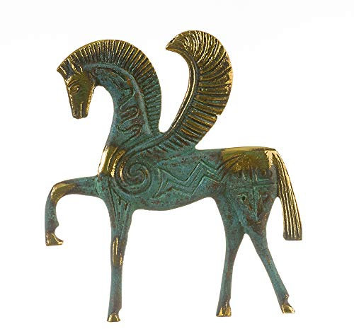 Pegasus geflügeltes Pferd Statue aus massiver Bronze, antikes griechisches handgefertigtes Museumsreplik