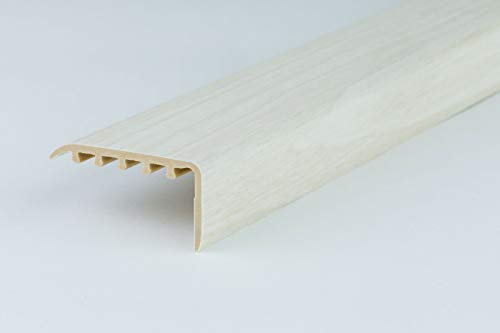 UPVC Stair Nosing 45x22 for Wooden Laminate Stairs Edge Protection Profile KP-4522 TMW Profiles (White Oak)