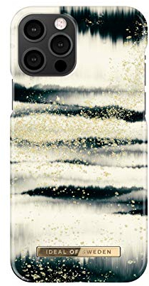 IDEAL OF SWEDEN Bedruckte Handyhülle, niedliches buntes Muster, schützende Abdeckung aus Hartplastik mit Mikrofaserfutter für das iPhone. Kompatibel mit iPhone 12/12 Pro (Golden Tie Dye)