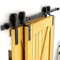 CCJH 6.6FT/200cm Schiebetürsystem Laufschiene Schiebetürbeschlag für Bypass 2 Holzschiebetür Zubehör Barn Door Hardware Kit Schwarz
