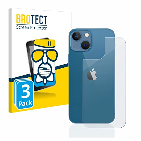 BROTECT Protector Pantalla Mate Cristal para Apple iPhone 13 mini (Trasero) (3 Unidades) Protección Anti-Reflejos