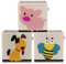 LIFENEY Aufbewahrungsbox im 3er Set Hund, Biene und Schwein I Dreierpack Spielzeugbox mit Tiermotiv passend für Würfelregale I Ordnungsbox für das Kinderzimmer I Aufbewahrungskorb Kinder