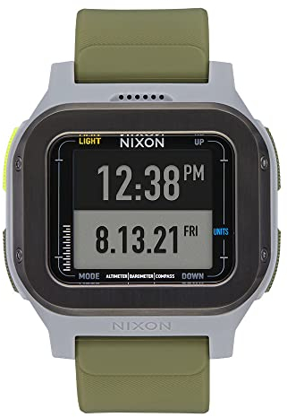 Nixon Regulus Expedition Herren Armbanduhr Gunmetal/Surplus 47,5 mm, spritzgegossenes TR-90-Gehäuse, Wasserdichtigkeit: 100 Meter, A1324-2072-00