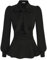 GRACE KARIN Ladies Plain Long Sleeve Blouses Shirts Vintage 50S Elegant Top for Party Cocktail Prom Black 2XL