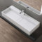 doporro Waschbecken Hängewaschbecken Colossum6028 100x40x14 cm, Aufsatzwaschbecken in Weiß matt aus Mineralguss Waschtisch mit Armaturloch