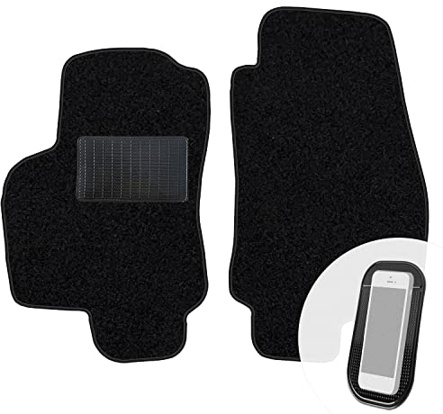 moto-MOLTICO Vorne Fußmatten Auto Velours Autoteppiche Schwarz Automatten Set 2-teilig passend für Opel Astra G 1998-2004