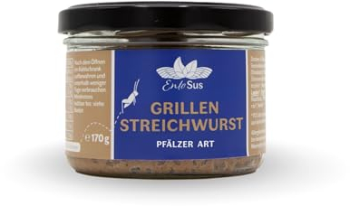 EntoSus – Streichwurst aus Grillen – 1x Glas = 170g Brotaufstrich, leckere Alternative zur klassischen Leberwurst, nachhaltig gezüchtete Grillen als Fleischersatz, essbare Insekten